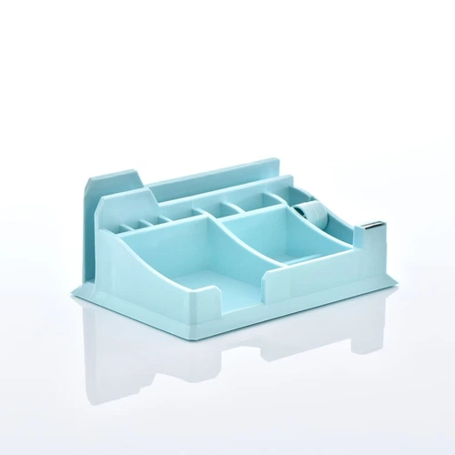 OPS KLM 302 Masaüstü Organizer Kalemlik Bantlıklı Pastel Mavi - Görsel 1
