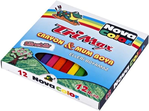 Nova Color TriMax Üçgen Crayon Mum Boya 12 Renk - Görsel 1