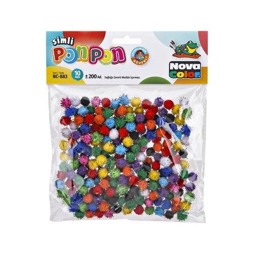 Nova Color Simli Ponpon 10 mm 200'lü Paket - Görsel 1