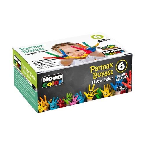 Nova Color Parmak Boyası 6 Renk x 25 ml. - Görsel 1