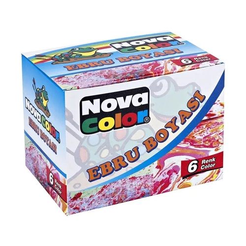 Nova Color Ebru Boyası 6 Renk x 30 ml. Damlalıklı Şişe - Görsel 1