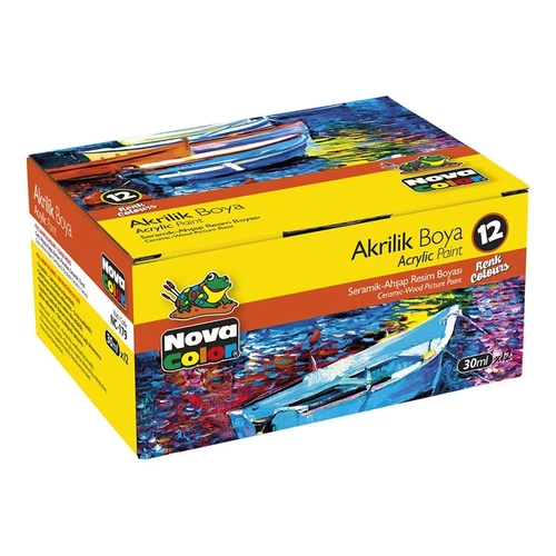 Nova Color Akrilik Boya 12 Renk x 30 ml. Şişe - Görsel 1