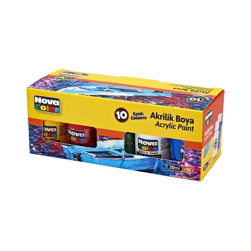 Nova Color Akrilik Boya 10 Renk x 30 ml. Şişe - Görsel 1