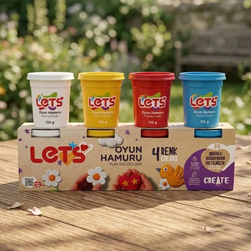 Lets 4 Renk Oyun Hamuru 440 gr - Görsel 1