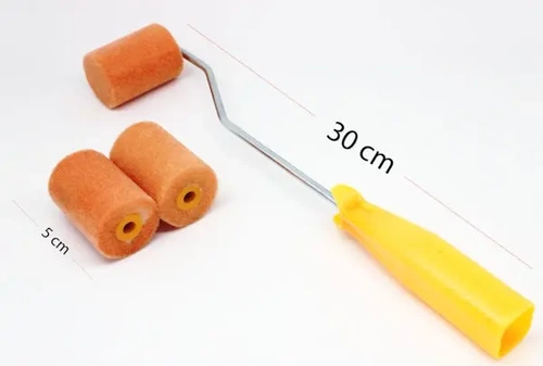 Kadife Rulo Fırça 5 cm. 3 Yedeklli - Görsel 1