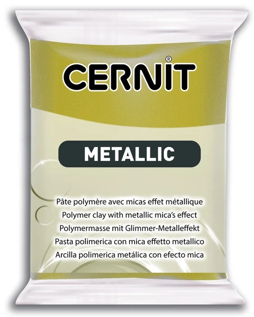 Cernit Metallic Polimer Kil 56 gr 055 ANTIQUE GOLD - Görsel 1