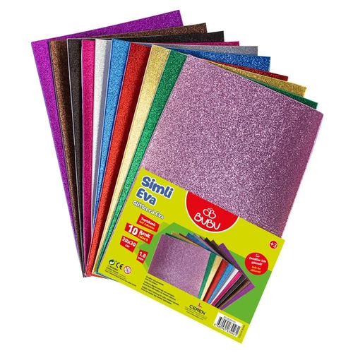 BuBu Simli Yapışkanlı Eva 20x30 cm 10 Renk - Görsel 1