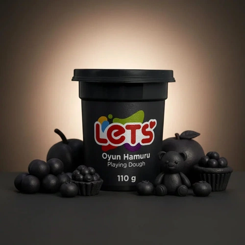 Lets Tek Renk Oyun Hamuru Siyah 110 gr - Görsel 1