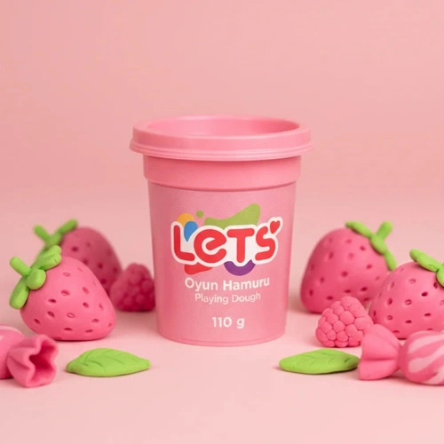 Lets Tek Renk Oyun Hamuru Pembe 110 gr - Görsel 1