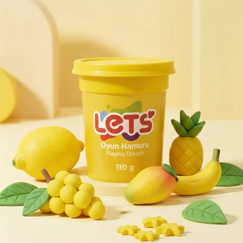 Lets Tek Renk Oyun Hamuru Sarı 110 gr - Görsel 1