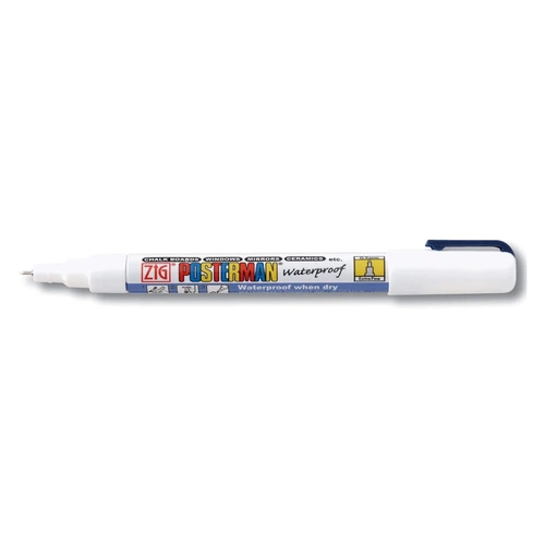 Zig Posterman Waterproof Boyama Markeri Extra Fine Uç 0.5 mm WHITE - Görsel 1