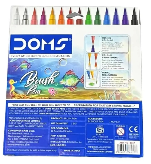 Doms Brush Pen Fırça Uçlu Keçeli Kalem 14'lü Super Soft Tip 8137 - Görsel 3
