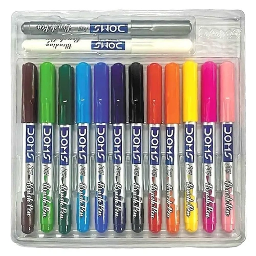 Doms Brush Pen Fırça Uçlu Keçeli Kalem 14'lü Super Soft Tip 8137 - Görsel 2
