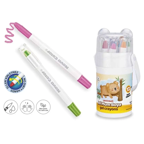 Nova Color Çevirmeli Jel Mum Boya 12 Renk - Görsel 1