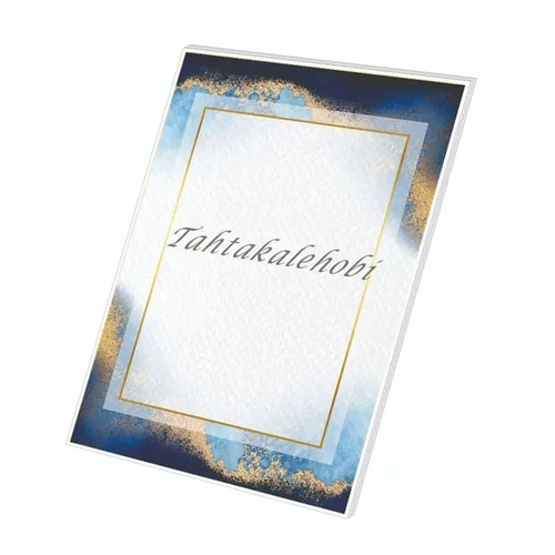Kaligrafi Kağıdı A4 250gr Mat Kuşe 10'lu Paket - Blue Gold Frame - Görsel 1