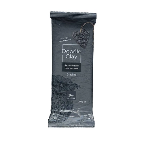 Creall Deco Doodle Clay Polimer Kil 200 gr Graphite - Görsel 1