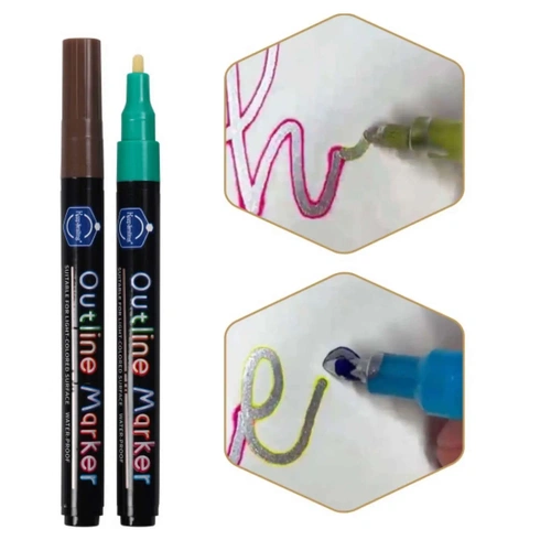 Outline Marker Sihirli Chrome Metalik Kalem Seti 20 Renk - Görsel 3