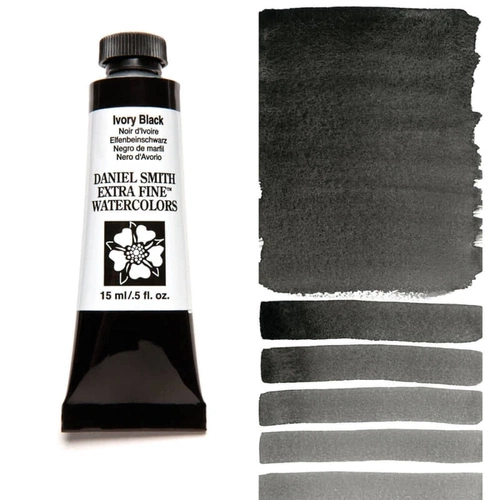 Daniel Smith Extra Fine Tüp Suluboya 15 ml Seri 1 Ivory Black - Görsel 1