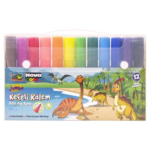 Nova Color Jumbo Keçeli Kalem 12 Renk Set - Görsel 1
