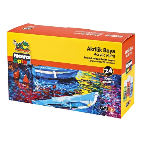 Nova Color Akrilik Boya 24 Renk x 17 ml Şişe - Görsel 1