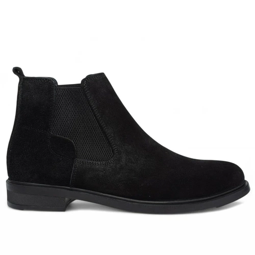 Moon Shoes Erkek Bot Deri 505 Süet Siyah - Görsel 1
