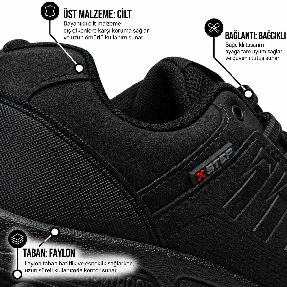 XStep Erkek X5 Trekking Siyah - Görsel 4