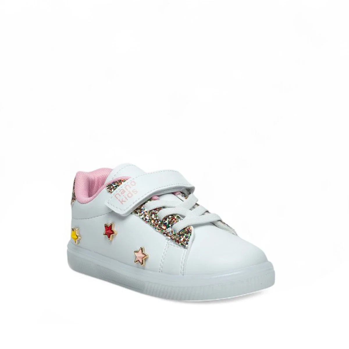 Nano Kids Patik 1893 Cilt Beyaz Pembe Yıldızlı
