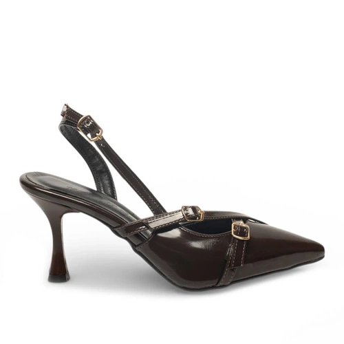 Renas Zenne Stiletto 3001 Rugan Kahve - Görsel 1