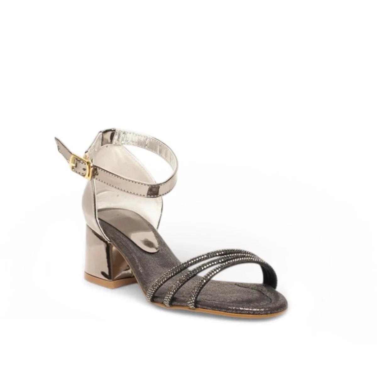 Genel Filet Topuklu Sandalet Hf090 Ayna Platin