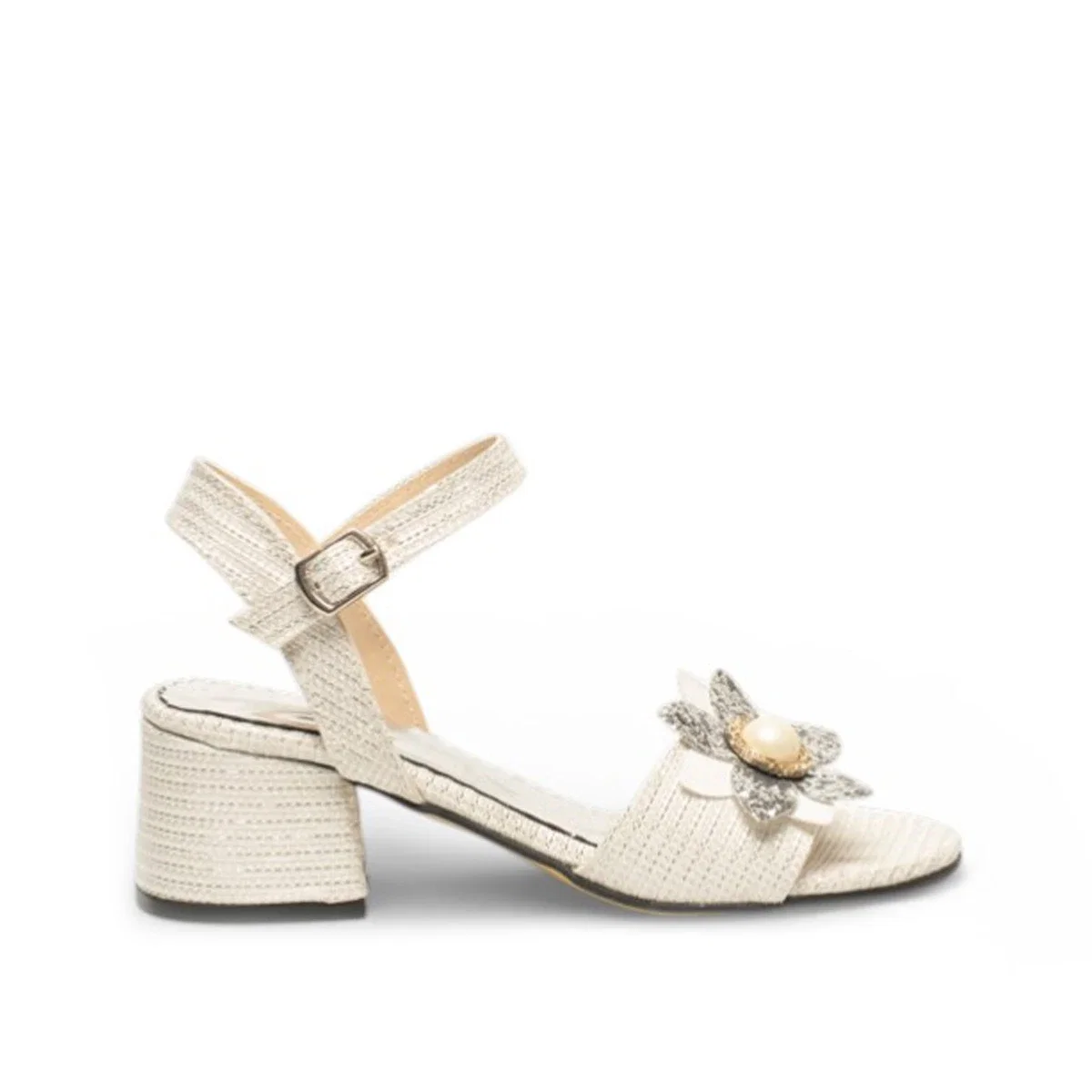 Genel Filet Topuklu Sandalet Hf093 Sedef - Görsel 1