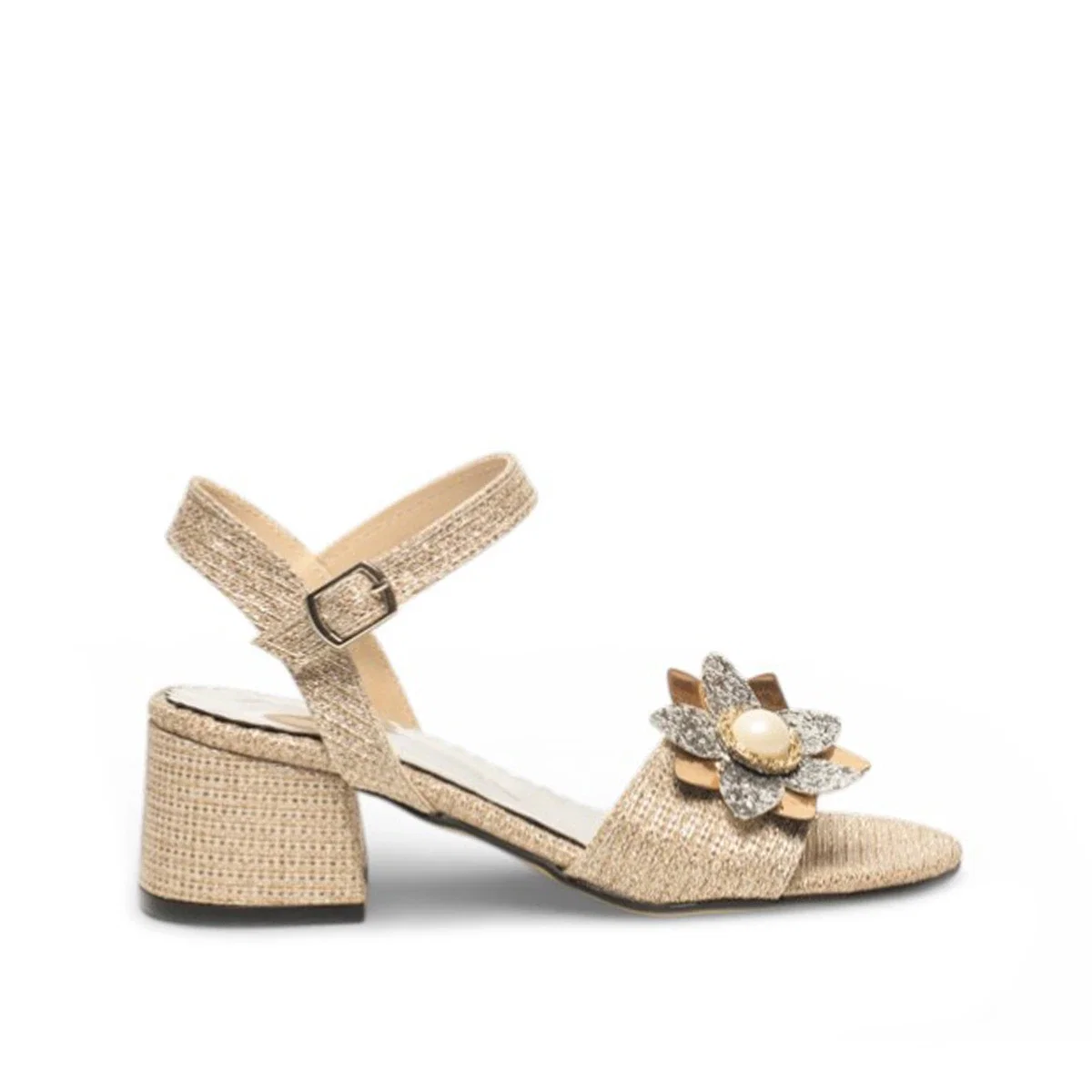 Genel Filet Topuklu Sandalet Hf093 Altın - Görsel 1