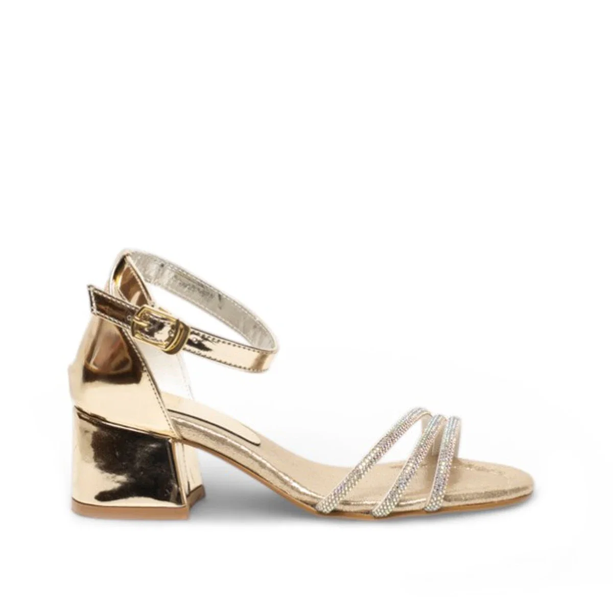 Genel Patik Topuklu Sandalet Hp090 Ayna Altın - Görsel 1
