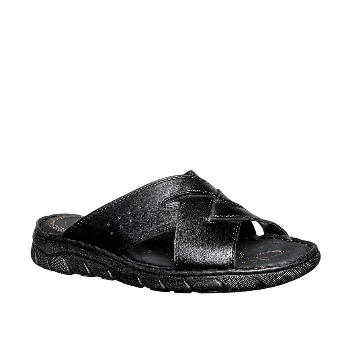 Faruk Engin Deri Erkek 517 Cilt Terlik Siyah - Görsel 2