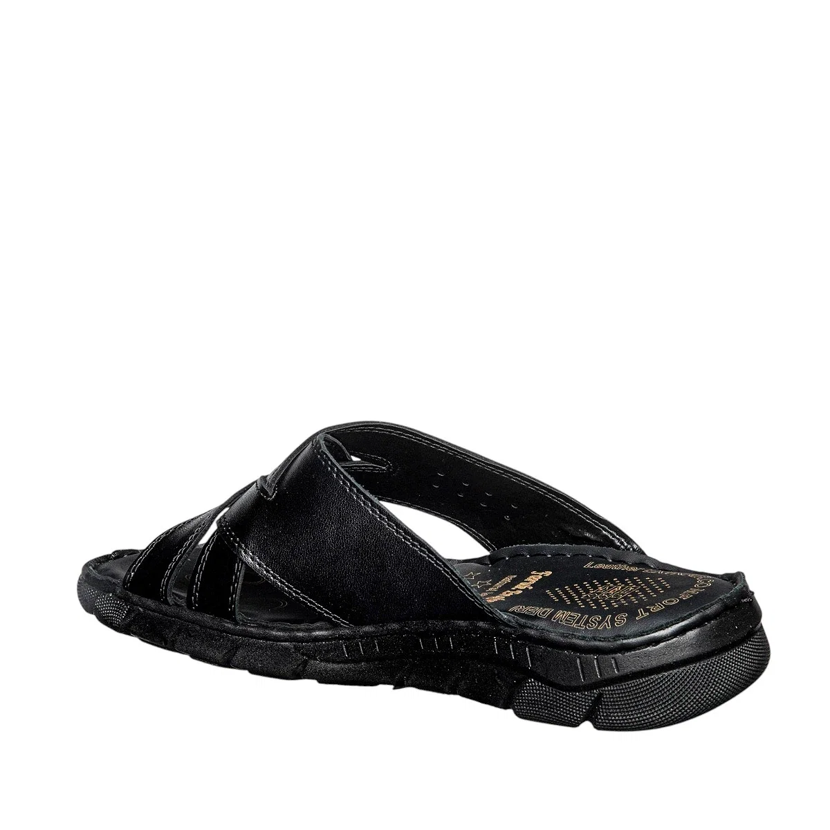 Faruk Engin Deri Erkek 517 Cilt Terlik Siyah - Görsel 3