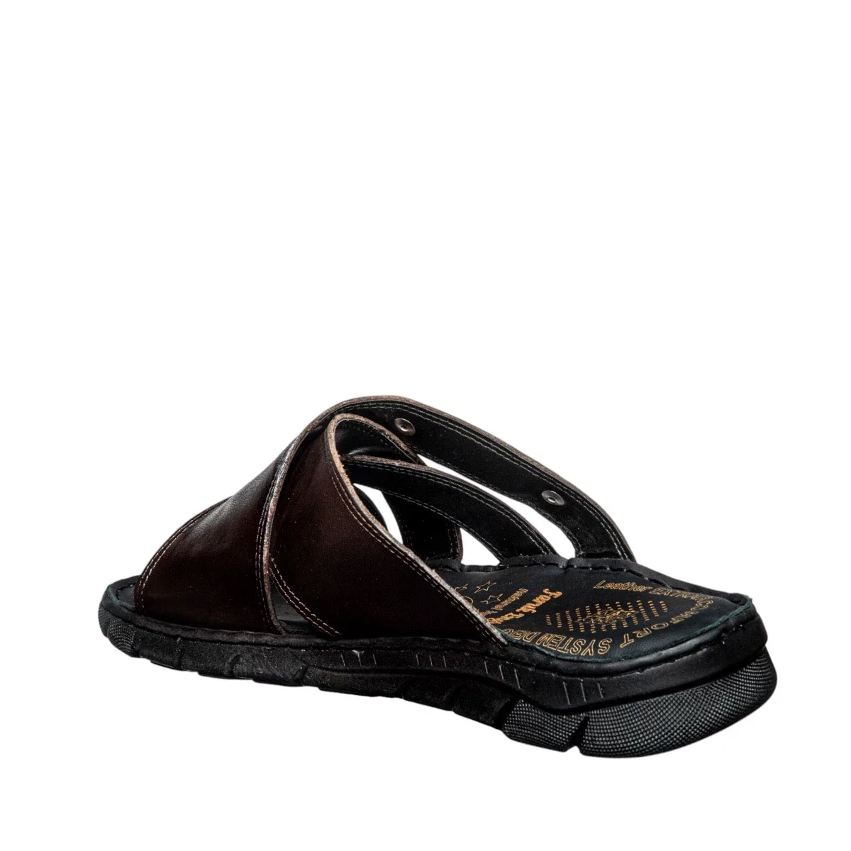 Faruk Engin Deri Erkek 401 Cilt Terlik Kahve - Görsel 3