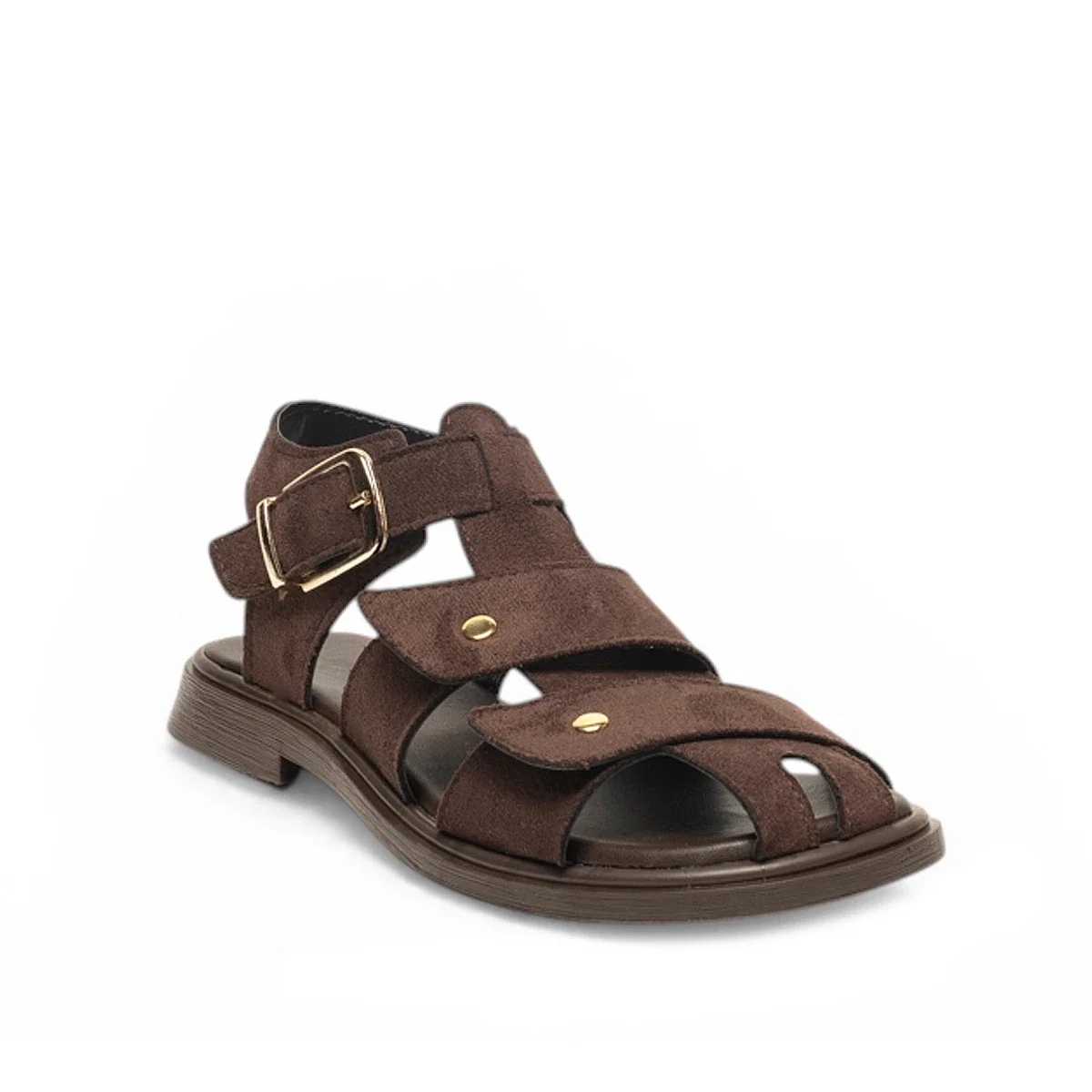 Genel Zenne Sandalet S-102 Süet Kahve - Görsel 2