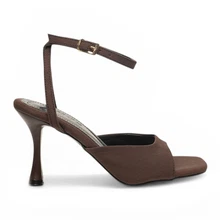 【わくさん】Rondine Burgundy Renas Zenne Topuklu Sandalet 6298 Rugan Bordo