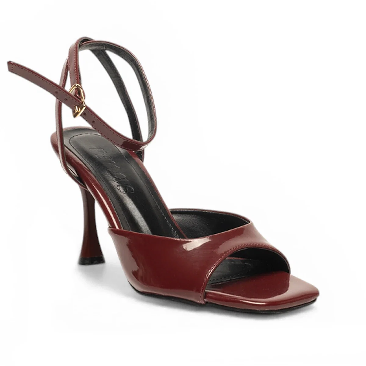 Renas Zenne Topuklu Sandalet 6298 Rugan Bordo