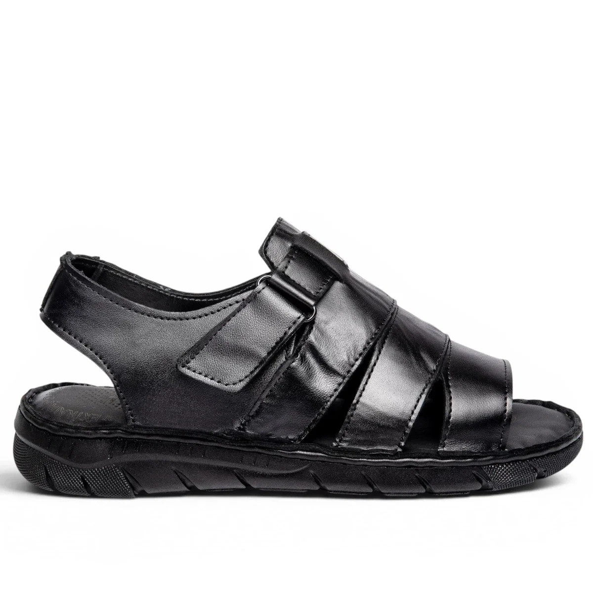 Faruk Engin Deri Erkek 407 Cilt Sandalet Siyah (8) - Görsel 1