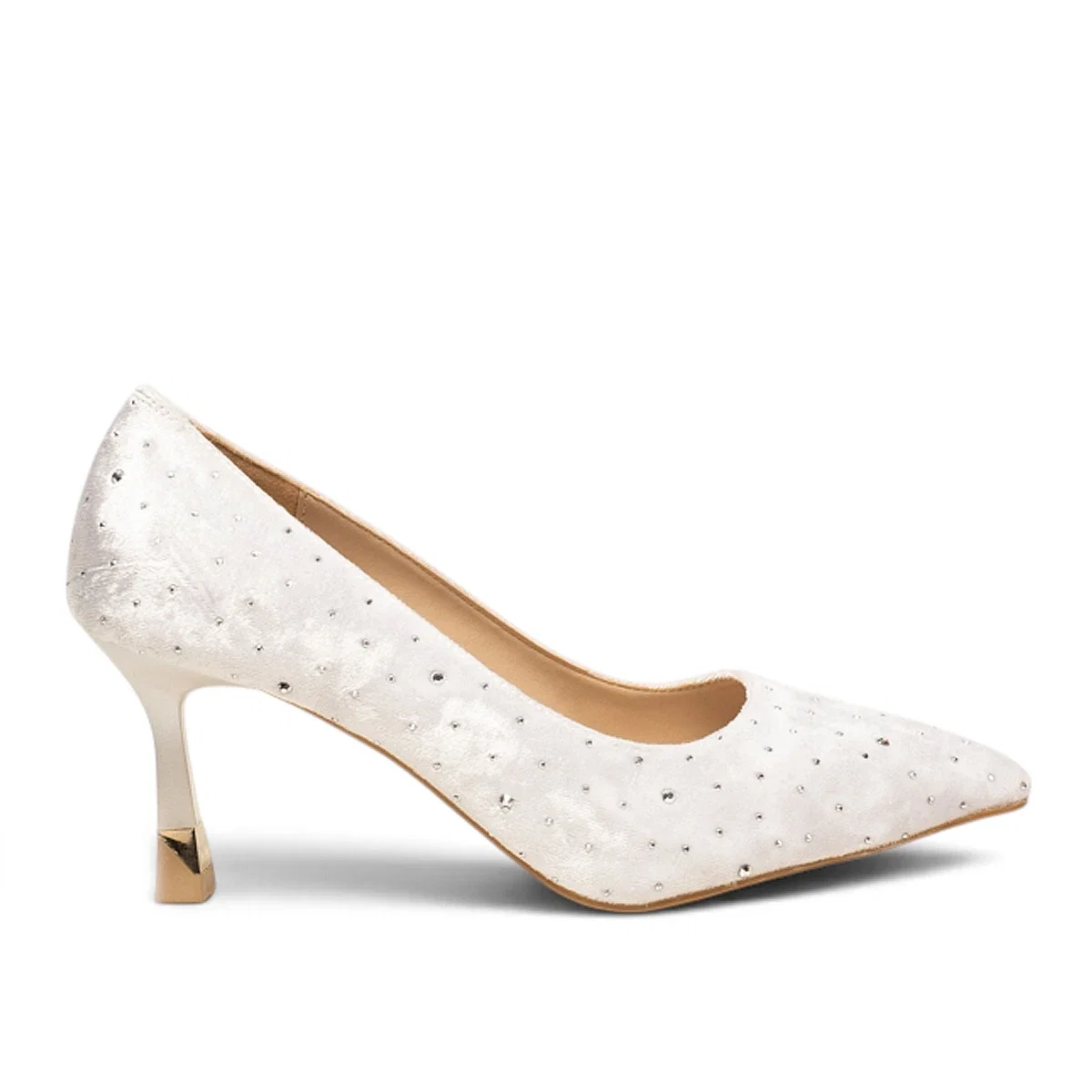 Renas Zenne Stiletto 227 Kadife Beyaz - Görsel 1