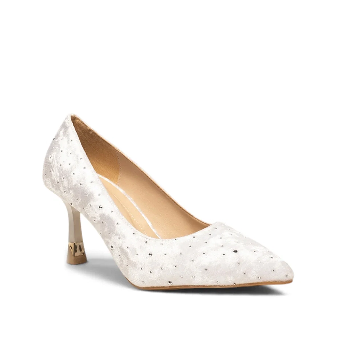 Renas Zenne Stiletto 227 Kadife Beyaz - Görsel 2