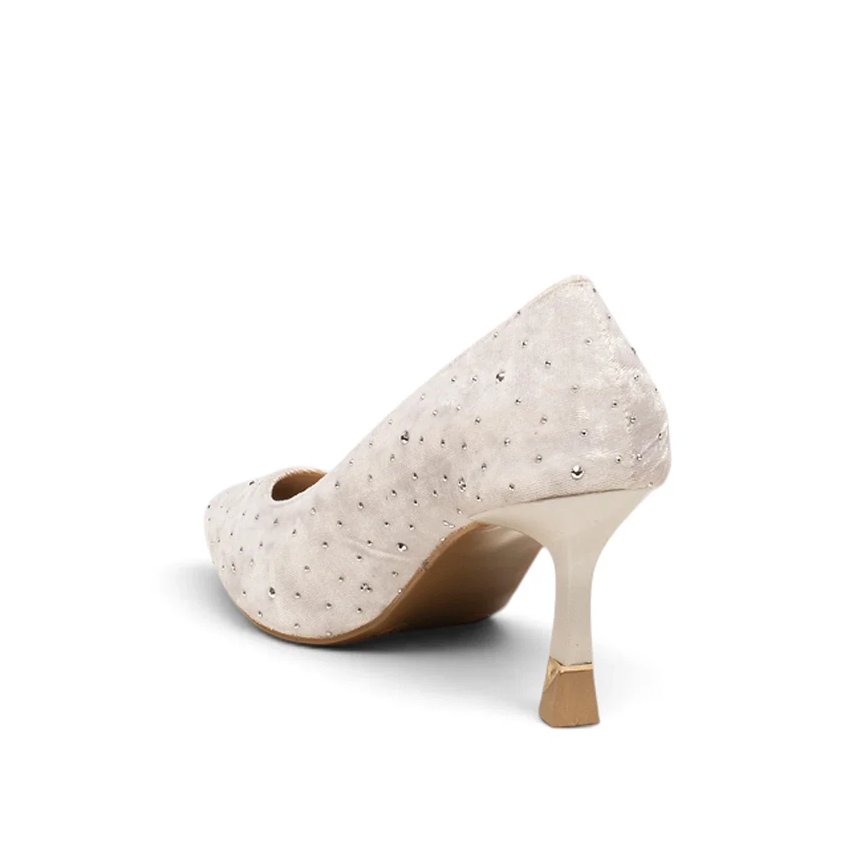 Renas Zenne Stiletto 227 Kadife Beyaz - Görsel 3