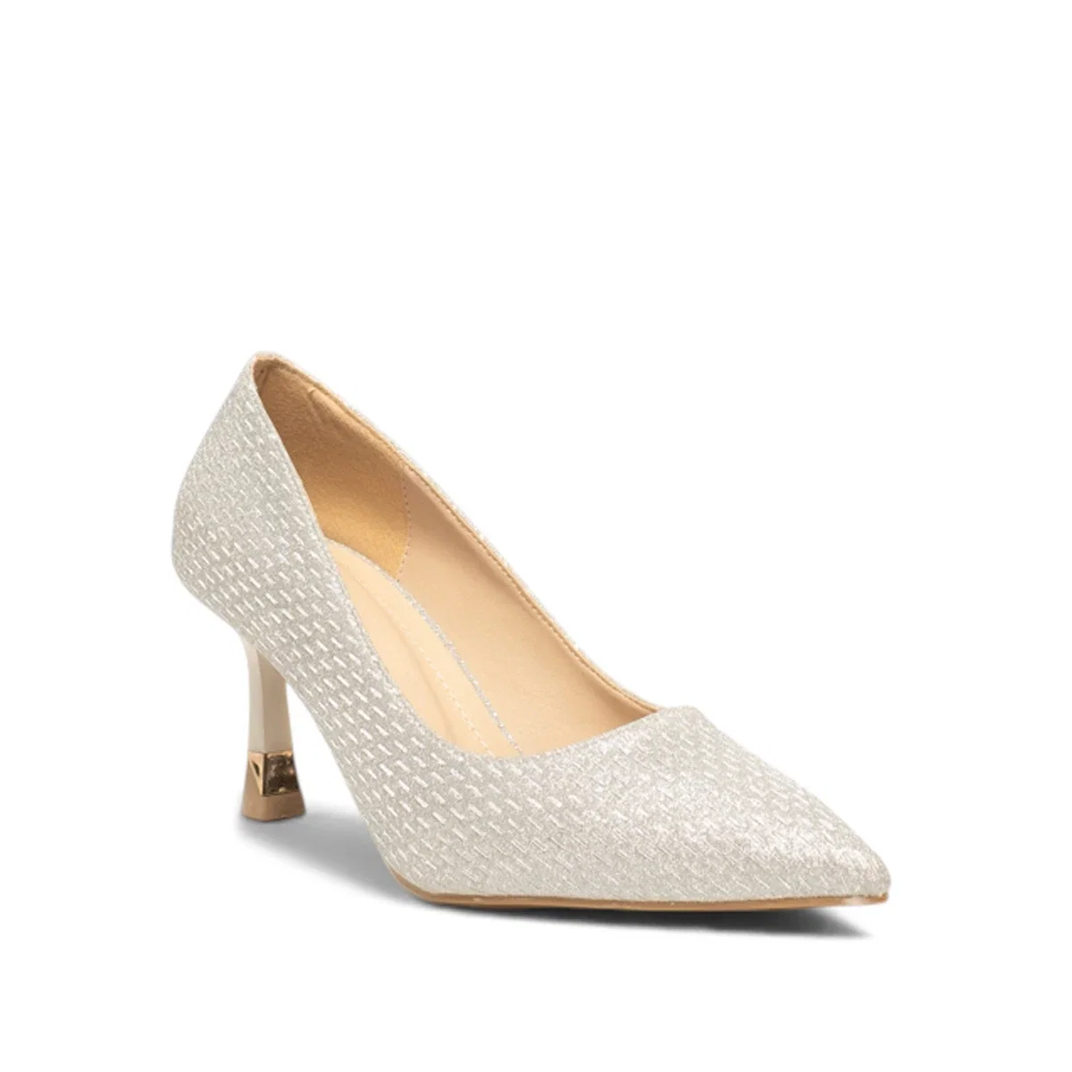 Renas Zenne Stiletto 3722 Çizgili Simli Gümüş - Görsel 2