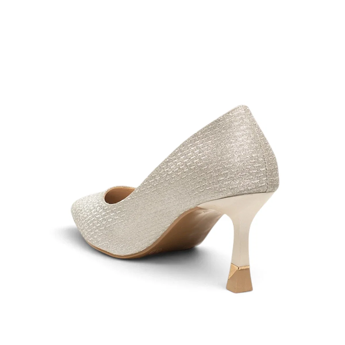 Renas Zenne Stiletto 3722 Çizgili Simli Gümüş - Görsel 3