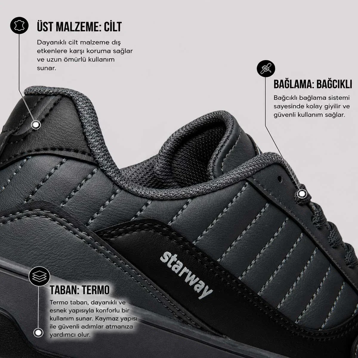 Starway Garson X25 Cilt Füme Siyah