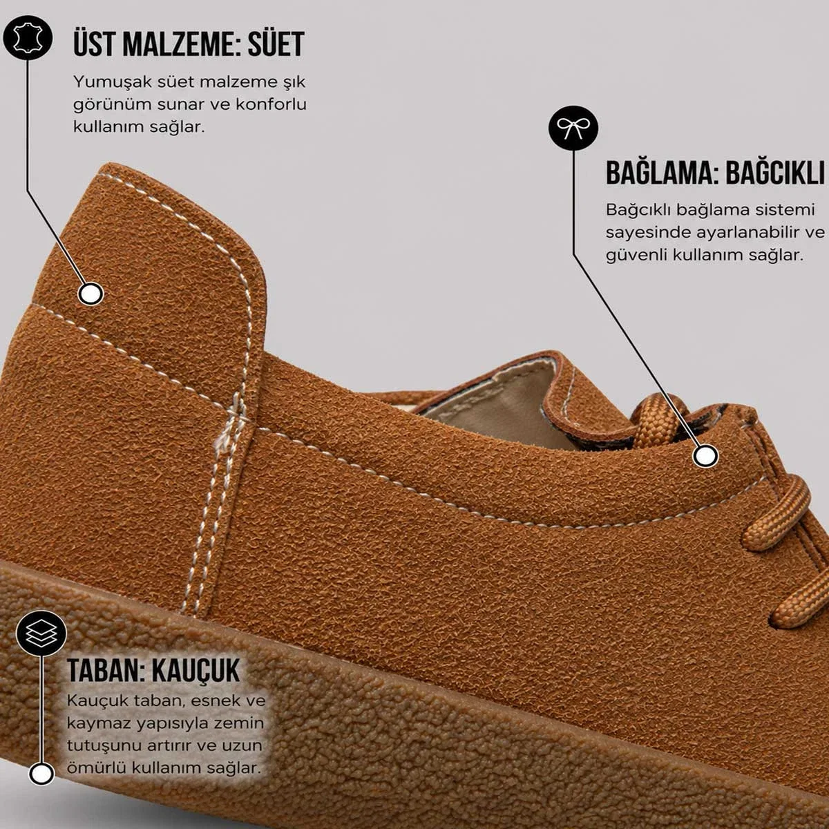 Flet Zenne 449 Süet Taba