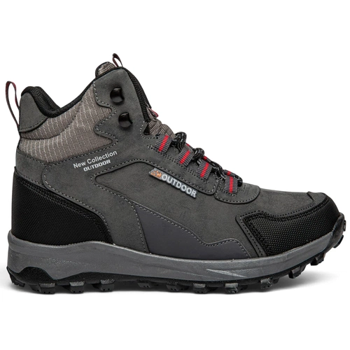 Lambirlent Erkek Trekking Bot 1250-2 Cilt Denye Füme Siyah Kırmızı - Görsel 1