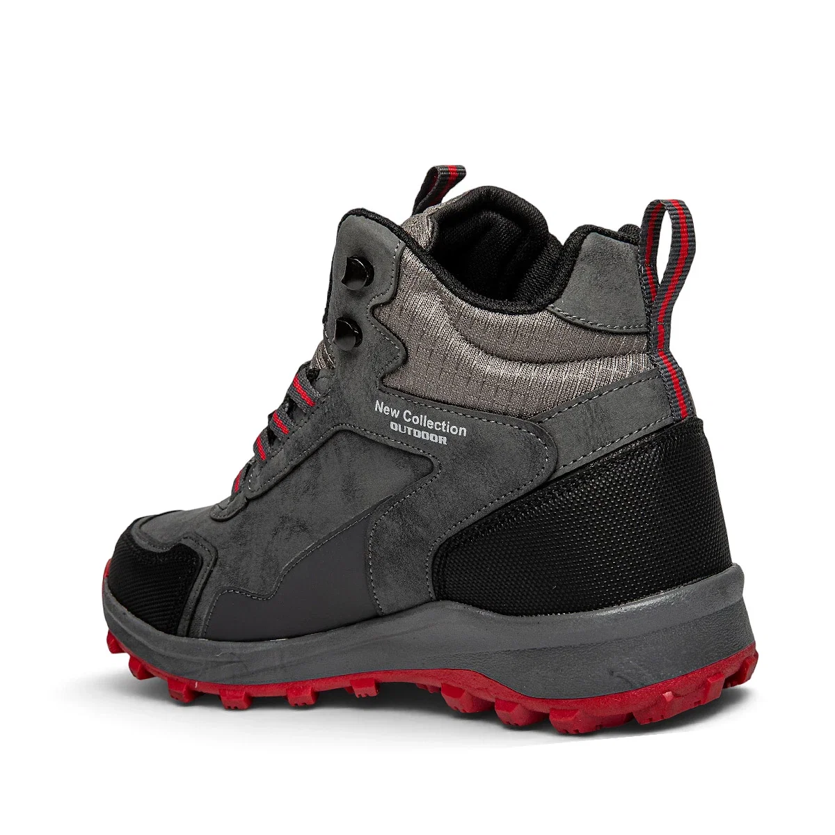 Lambirlent Erkek Trekking Bot 1250-9 Cilt Denye Füme Siyah Kırmızı Tbn Füme Kırmızı - Görsel 3