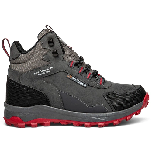Lambirlent Erkek Trekking Bot 1250-9 Cilt Denye Füme Siyah Kırmızı Tbn Füme Kırmızı - Görsel 1