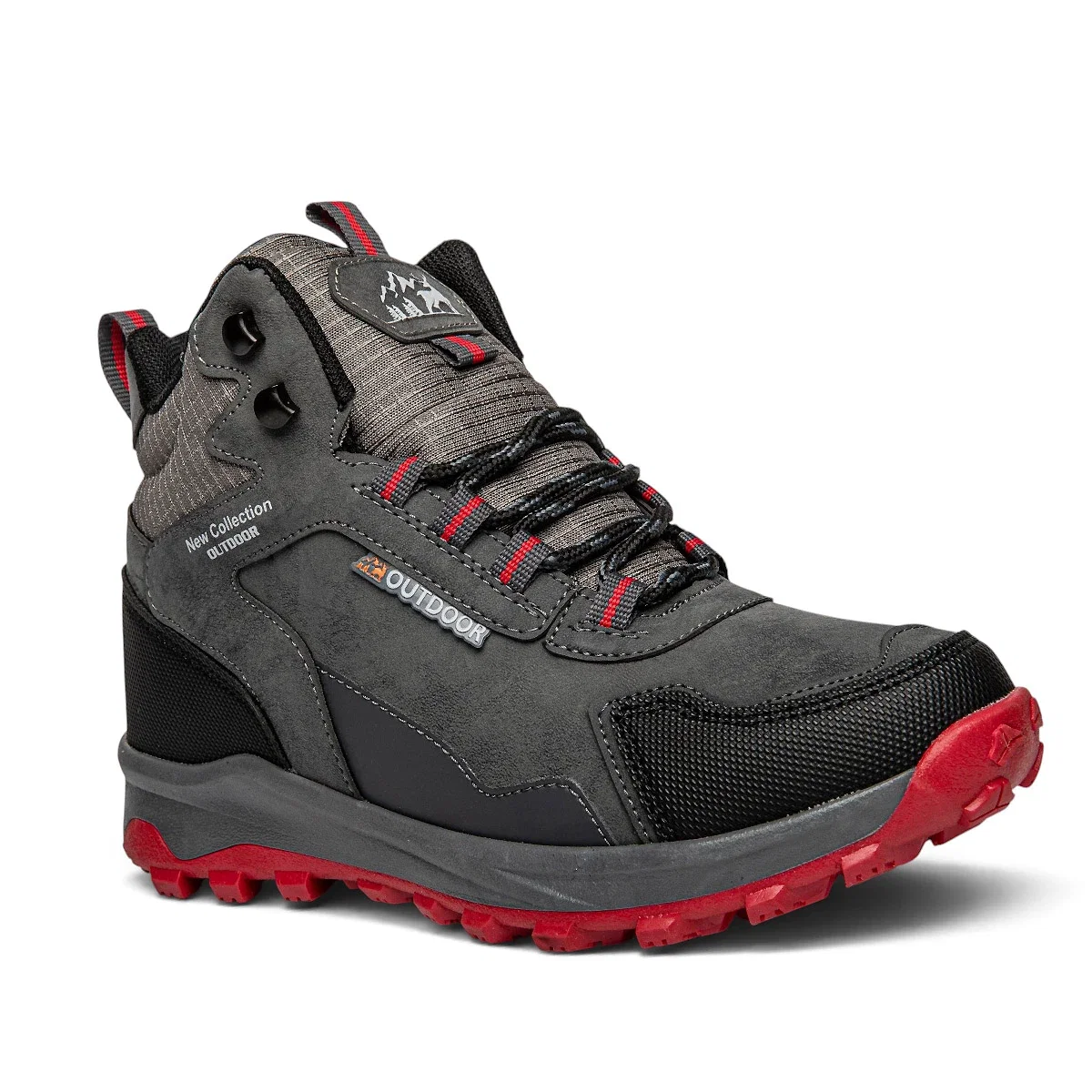 Lambirlent Erkek Trekking Bot 1250-9 Cilt Denye Füme Siyah Kırmızı Tbn Füme Kırmızı - Görsel 2